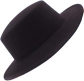 Allecto Plus - Fedora-hoed volwassenen uniseks modieus klassiek wolmix brede rand derby-muts - bruiloft feest talent show - 1 stuk.