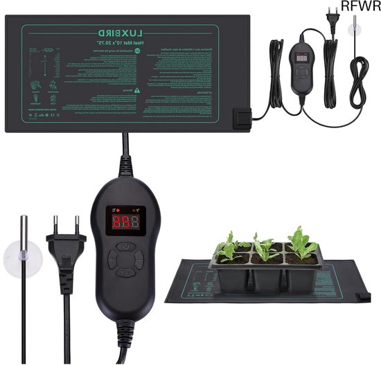 Grenebo Verwarmingsmat voor planten, 20,75 x 25 cm, verwarmde propagator, duurzame, waterdichte warmtemat voor planten, zaailingen, reptielen, broeden en broeikassen, incubatie