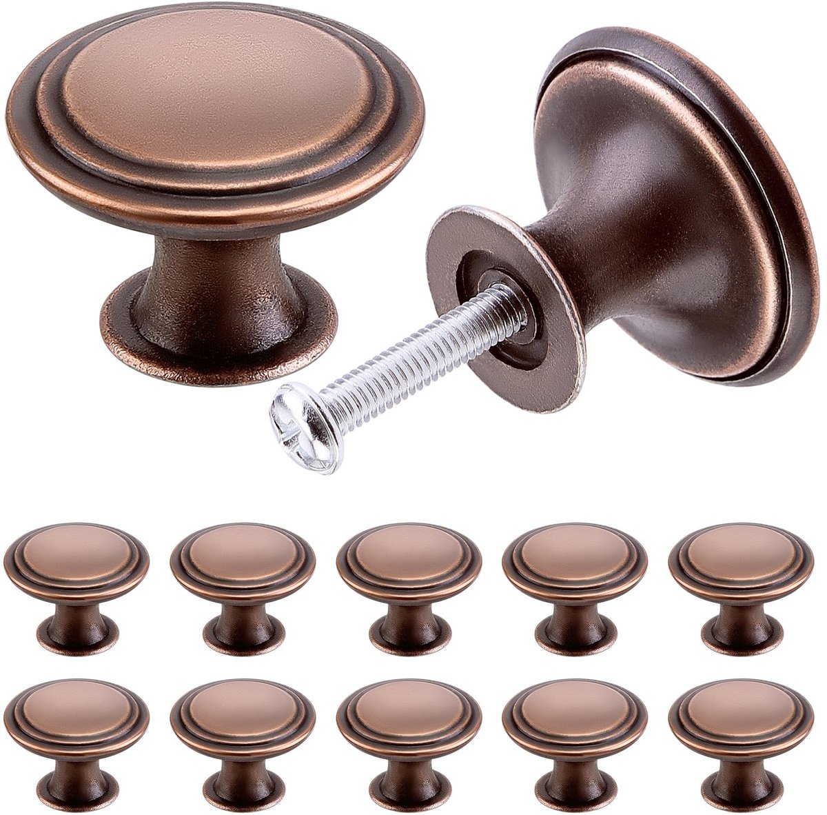 Ibenzoa® Klassieke Ronde Kastknoppen Set van 12 voor Keuken en Meubelupgrades