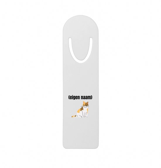Hacebo® - kat met eigen naam metalen boekenlegger - Katten - katten liefhebbers - iemand die houdt van katten - verjaardag - cadeau - kado Bladwijzer boekenleggers - 12.7 cm x 3.2cm