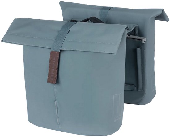 Basil City dubbele fietstas MIK, 28-32L, graphite blue van Basil — afbeelding 2