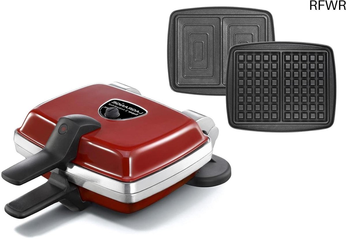 RFWR® Wafelijzer met anti-aanbaklaag en verwisselbare platen - Rood