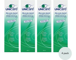 Unicare - Alles-in-één - 4 x 200ml - Lenzenvloeistof voor Harde contactlenzen - Premium Oogverzorging uit Nederland - incl. 4 lenzendoosje