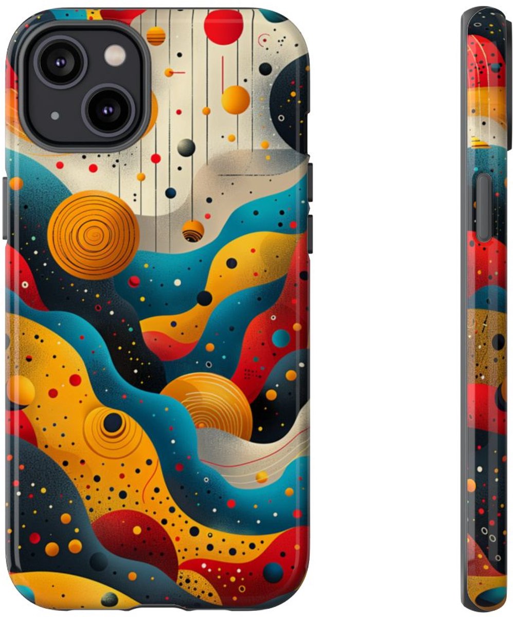 Kleurrijke Abstracte Kosmische Golven – Telefoonhoesje Geschikt voor iPhone 14 Plus