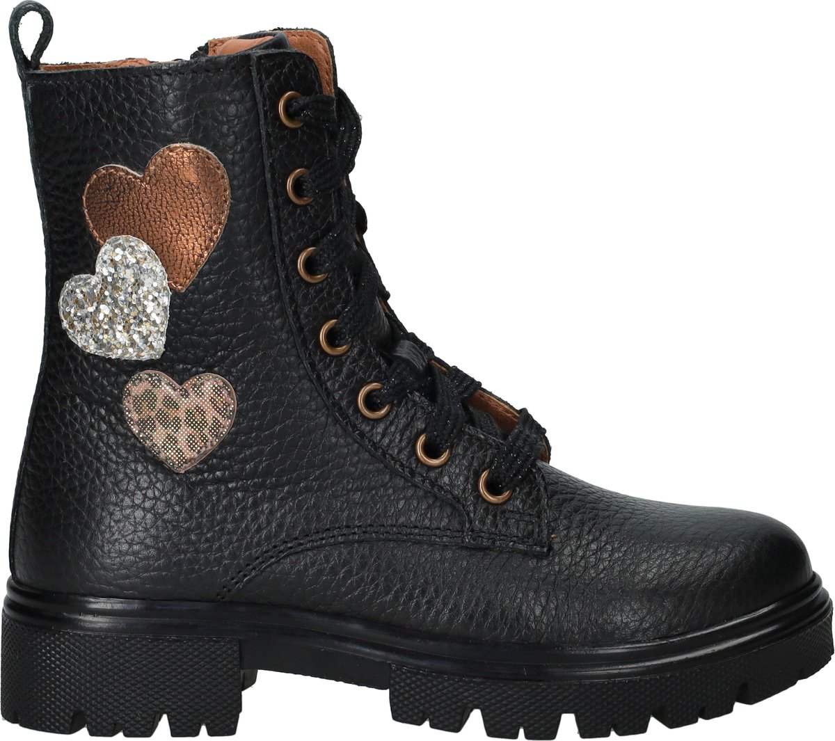 IK-KE Veterboots - Meisjes - Zwart - Maat:31