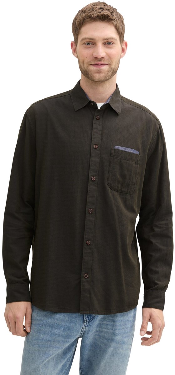 Tom Tailor - Hemd - Maat M - Mannen - 36002 dark gree - katoen