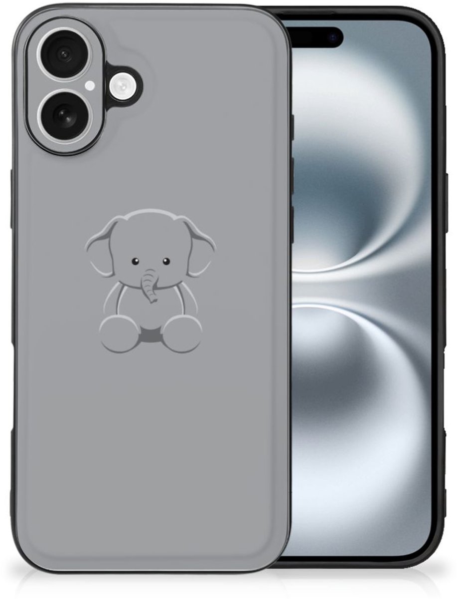 iPhone 16 Hoesje Grijs Baby Olifant