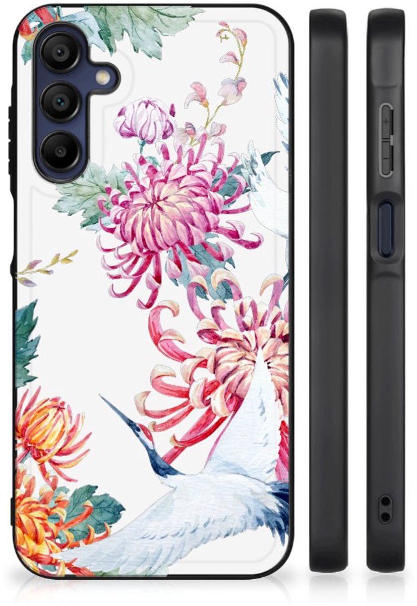 Samsung Galaxy A15 Dierenprint Telefoonhoesje Bird Flowers