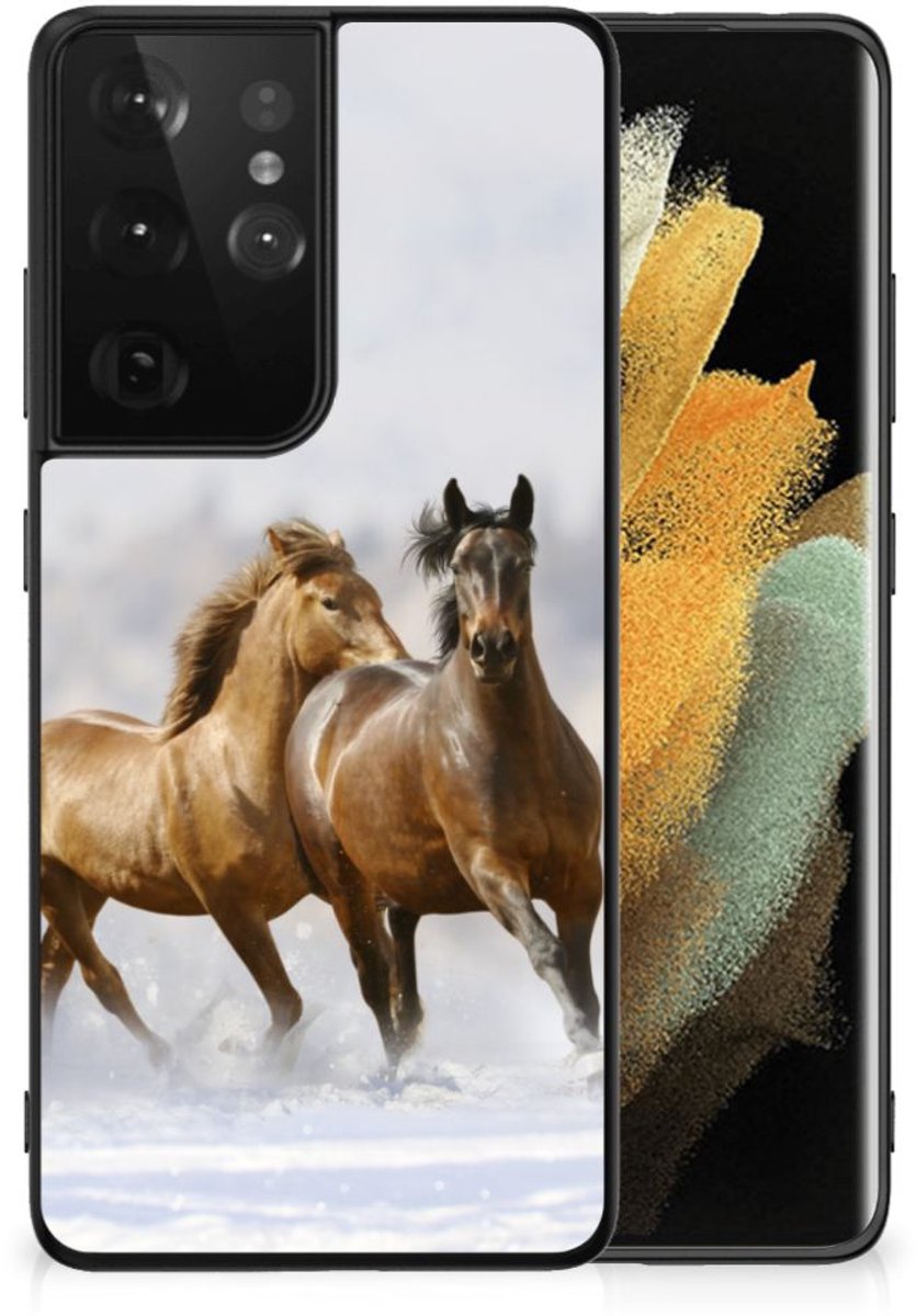 Samsung Galaxy S21 Ultra Dierenprint Telefoonhoesje Paarden