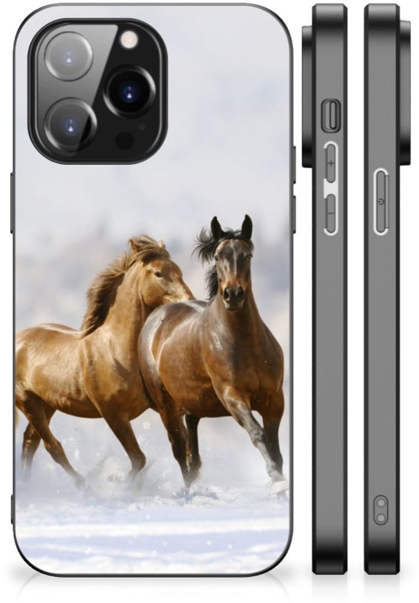 iPhone 14 Pro Max Dierenprint Telefoonhoesje Paarden