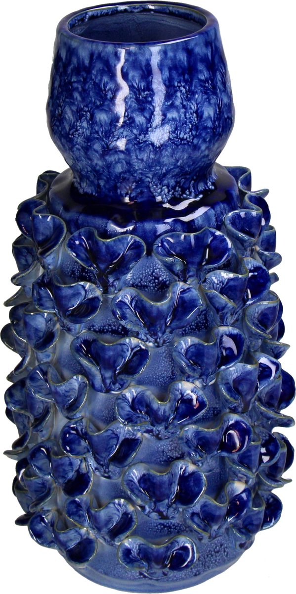 HD Collection Vaas Aardewerk Blauw 17x17x32.5cm Blue