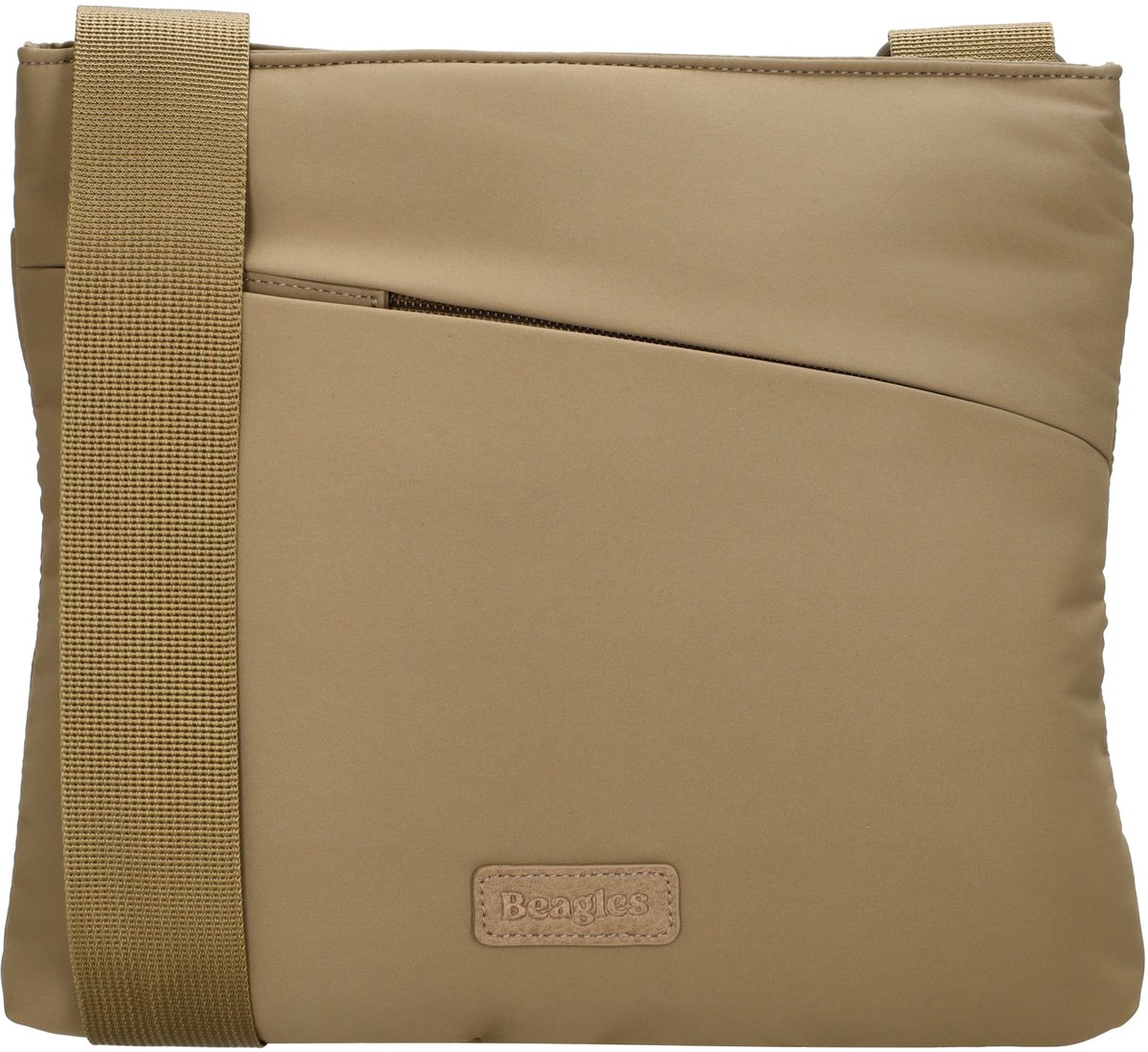 Beagles Calvia Schoudertas - Crossbody - Ritsvakken - Lichtgewicht - Schouderband - Taupe