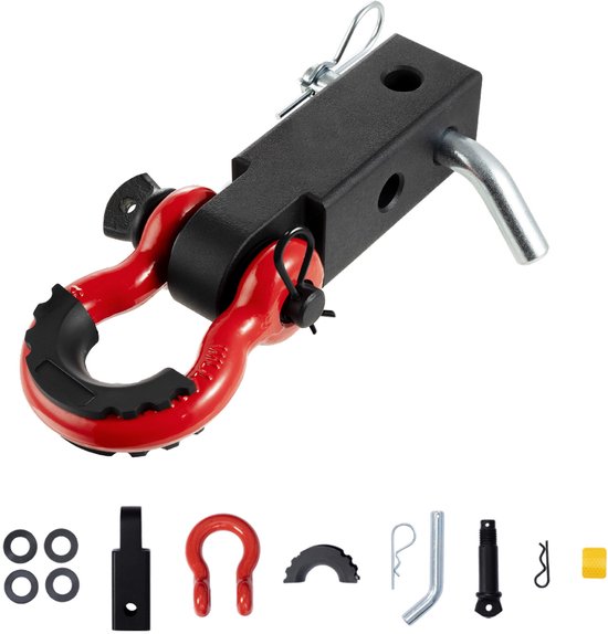 Universele 2-inch Trekhaakbeugel Met Shackle – Rood, Geschikt Voor Auto's En Vrachtwagens, 13T Trekkracht