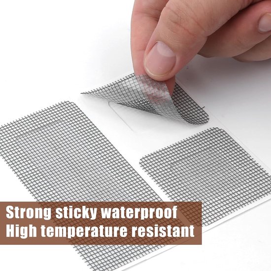 10pcs Raam Screen Reparatie Patches - 10x10cm Zelfklevende Screen Raam Mesh Reparatie Tape voor Repareren van Raam Screens - Deuren - Tenten - Netten van Merkloos	 — afbeelding 2