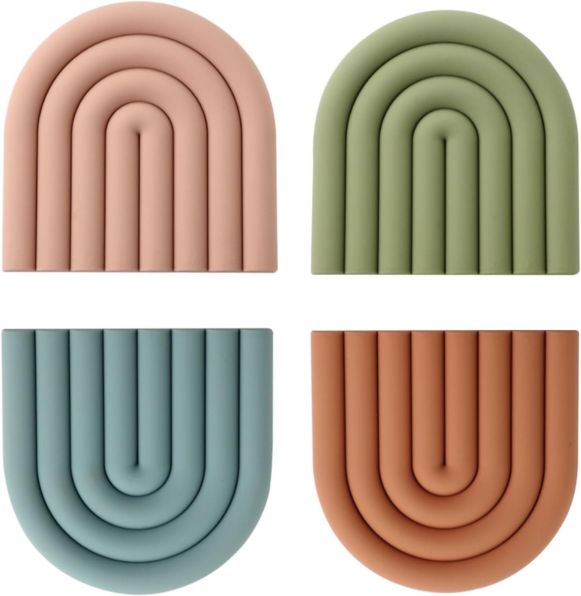 Kleurrijke Siliconen Onderzetters - Hittebestendig en Antislip, 4 Stuks