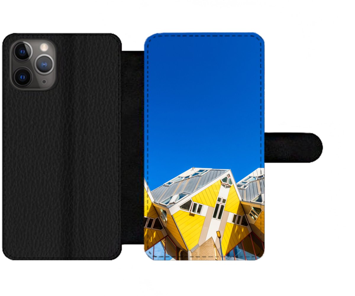 Telefoonhoesje Geschikt voor iPhone 11 Pro telefoonhoesje - Rotterdam - Kubus - Woning - Met vakjes - Wallet case met magneetsluiting