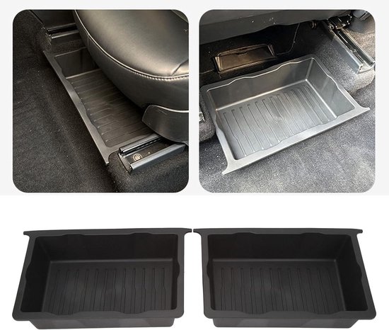 2 Stuks - Model Y  TPE Opbergbox Onder De Stoel Voor Tesla Model Y 2017 2024 Middenconsole Organizerbakken~p129422190