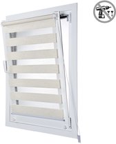 Storesdeco - EasyFix Duo rolgrodijnen, rolgordijn zonder boren, Linnen, 45x180 cm