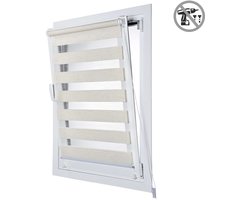 Storesdeco - EasyFix Duo rolgrodijnen, rolgordijn zonder boren, Linnen, 45x180 cm