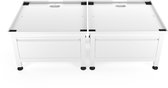 Wasophoogte® Wasmachine verhoger met lade - Dubbele wasmachine opbouwmeubel - Wasmachine sokkel - 42cm hoog - Wit - Universeel - 65*60,5 (LxB) - Inclusief wandbeugels