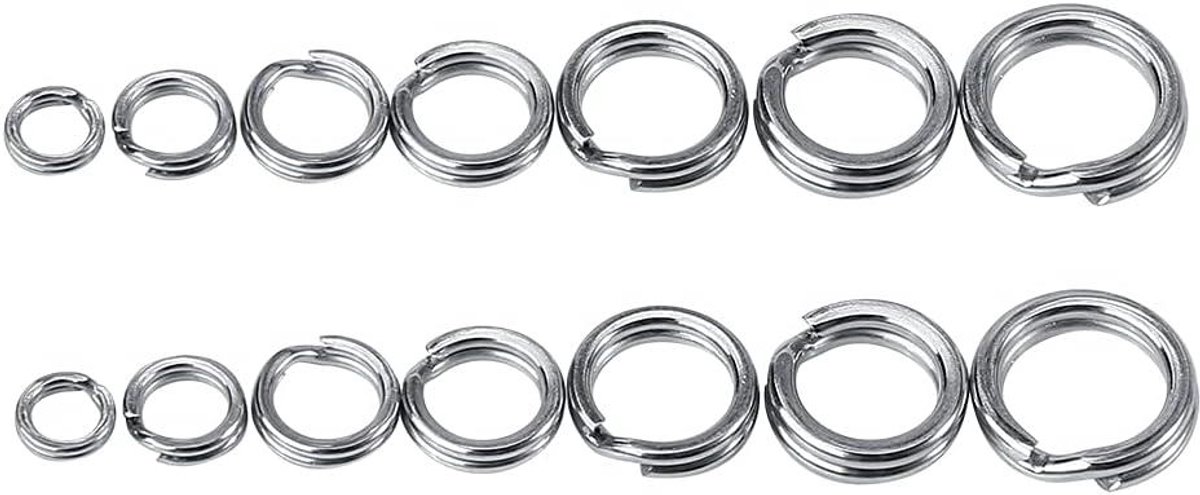 Allecto Plus - Vissen Split Ringen Rvs Visgerei - Dubbele Cirkel Split Ring - Vissen Sleutelhanger - 50st