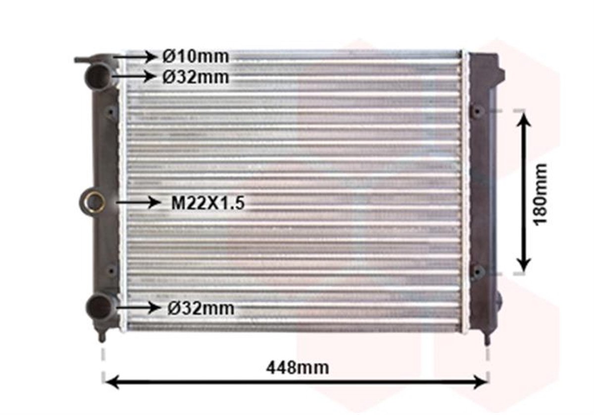 Van Wezel - RADIATOR VOOR VW POLO COUPE II 1981-1994 867121253D