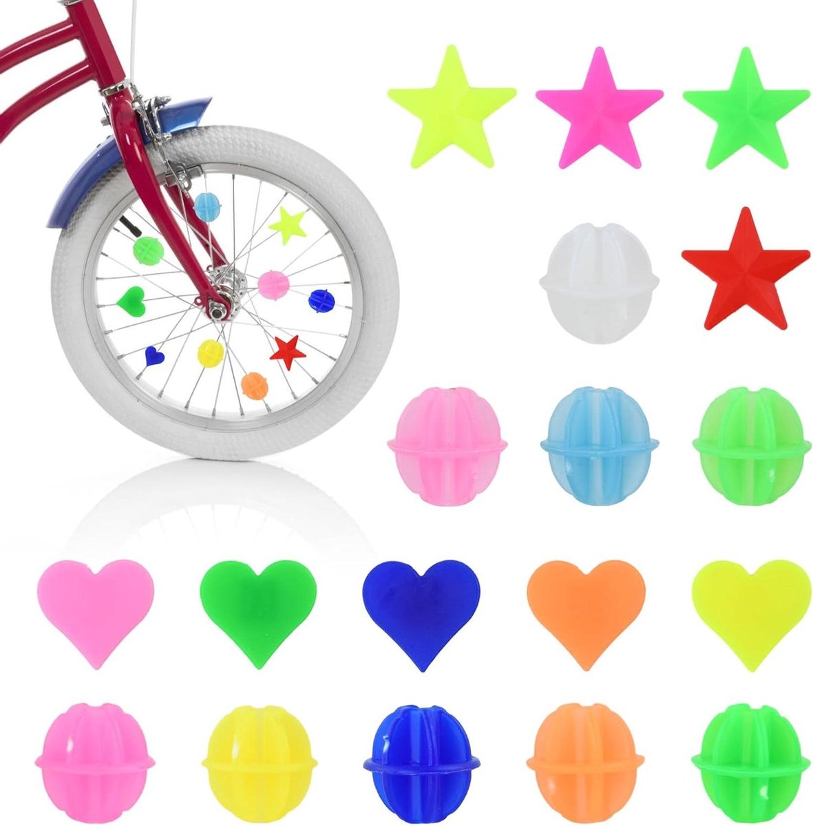Allecto Plus - 144-delige set fietsspaken decoraties voor kinderen - Lichtgevende spaakklikkers - Fiets accessoires - Spaakkralen voor fiets.