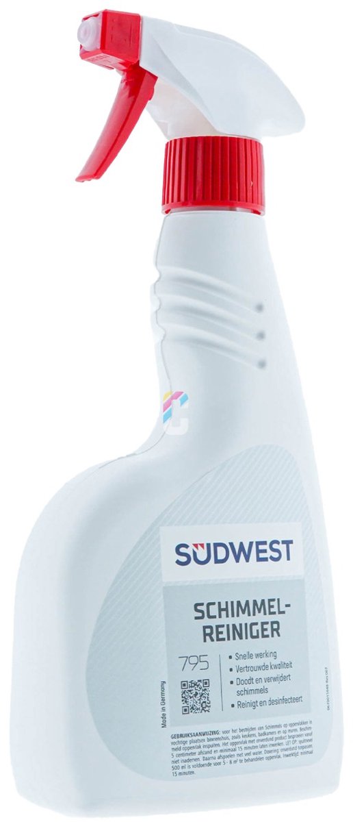 Südwest Schimmelreiniger - Vernietigt schimmels en algen - Zeer sterk - Voor binnen - Gebruiksklaar - 500 ML van Merkloos	 — afbeelding 4