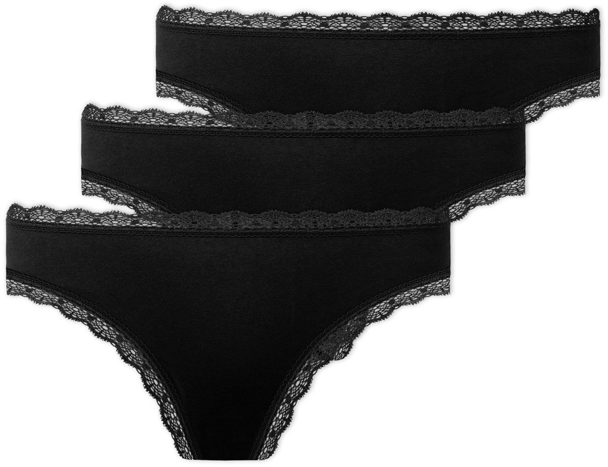 SNOCKS Tanga van Kant - Dames Ondergoed - Naadloos & Comfortabel - Dames Slips - Dames Onderbroeken - 3 Stuks