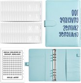 Inovra Plus - Enveloppen map blauw voor geldbesparing uitdaging thuis - spaarboek met geldenveloppen en stickers