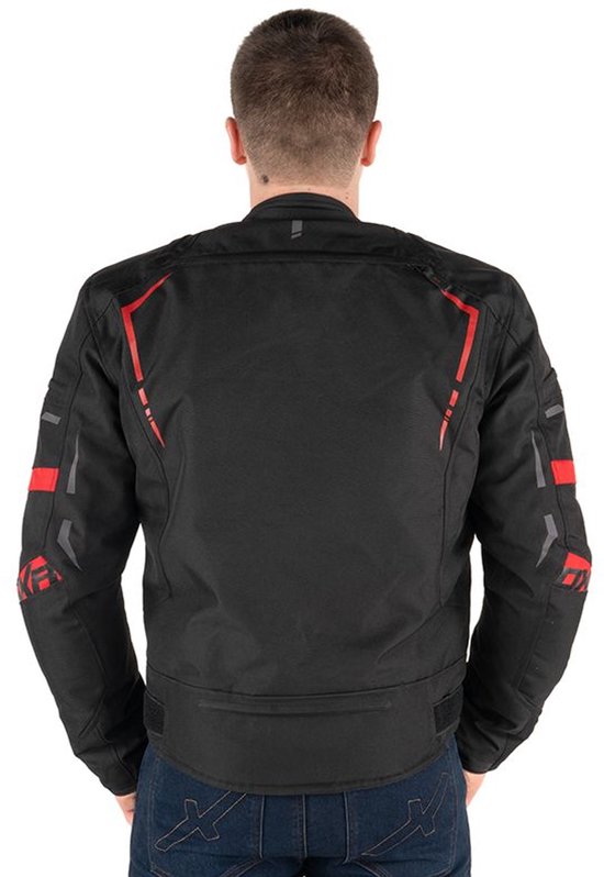 Veste moto TRUSTER Homme 4 saisons Zwart/Rouge S Homologué CE par MOTOBLOUZ