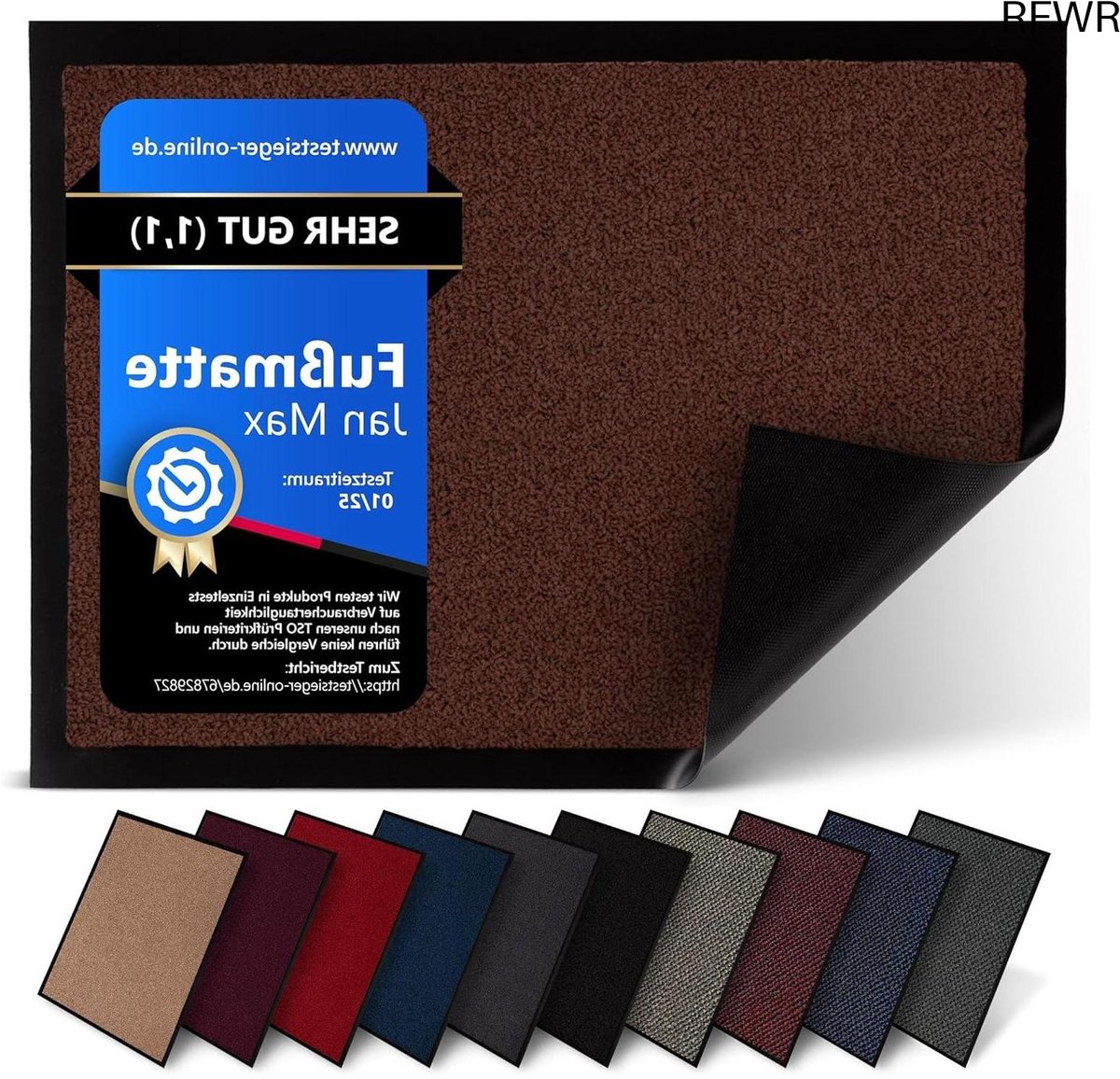 RFWR Vuilvangmat - 8 kleuren - Hoogwaardige Deurmat met 2900g/m2 Vezels en 2,4L/m2 Vochtopname - 40 x 60 cm