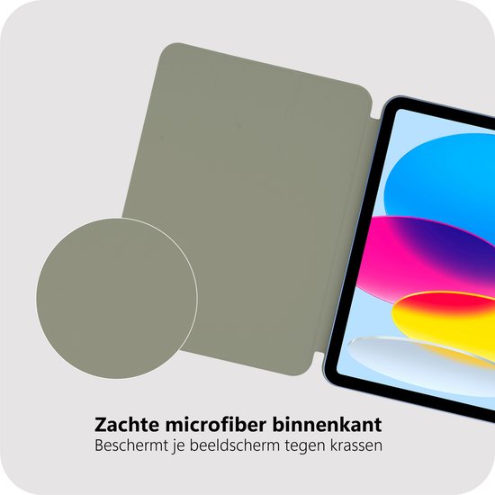 Étui pour tablette Cazy compatible avec Apple iPad 2025 (11e génération) / iPad 2022 (10e génération) 11 pouces - Fonction Sleep/réveil - Fixation magnétique - Vert Sage