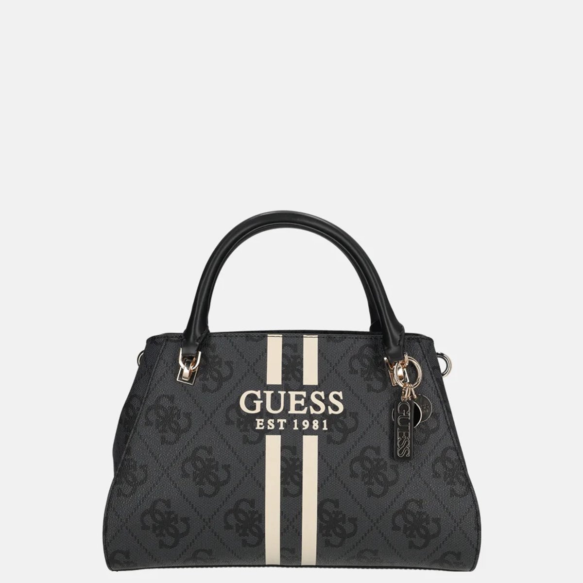Guess NOELLE II LUXURY SATCHEL - Handtas - coal/donkergrijs