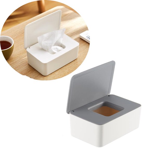 Doekdoos met deksel, doos van vochtig toiletpapier voor baby's, beschermend deksel van vochtig zijdepapier, dispenser voor het opbergen van vochtige doekjes (zwart