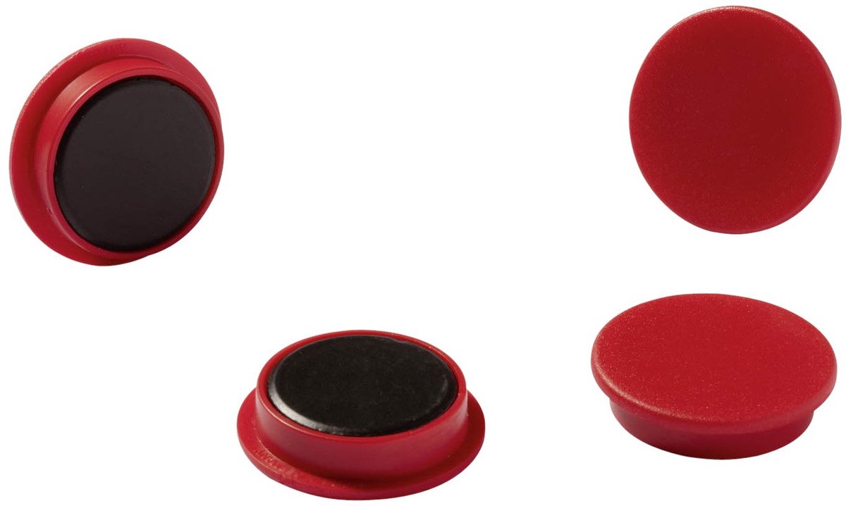 Duurzame magneten, 37 mm, 1.000 stuks, rood, 2 stuks, 470403