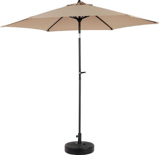 Parasol double rectangulaire Merax 9 pieds kaki avec mécanisme pivotant sans base, Groot parasol pour Jardin, terrasse ou piscine