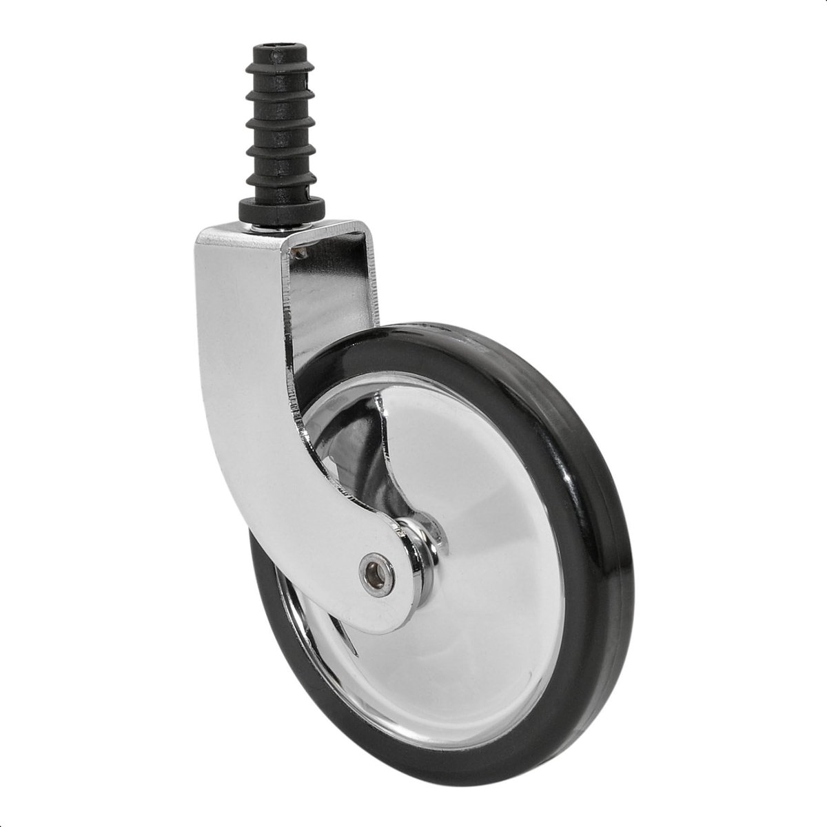 WAGNER theewagenwiel DESIGN - diameter 75 mm, hoogte 90 mm, zwart/chroom, pen + huls 11 mm, draagvermogen 35 kg - 01908401