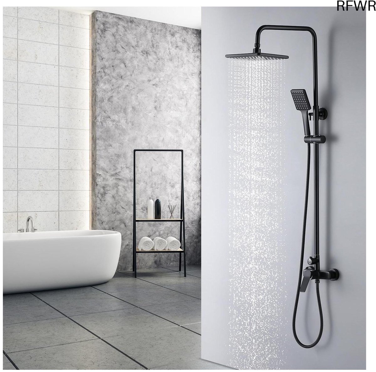 RFWR® Verstelbare Doucheset met 11 Inch Douchekop en Handdouche voor Badkamer
