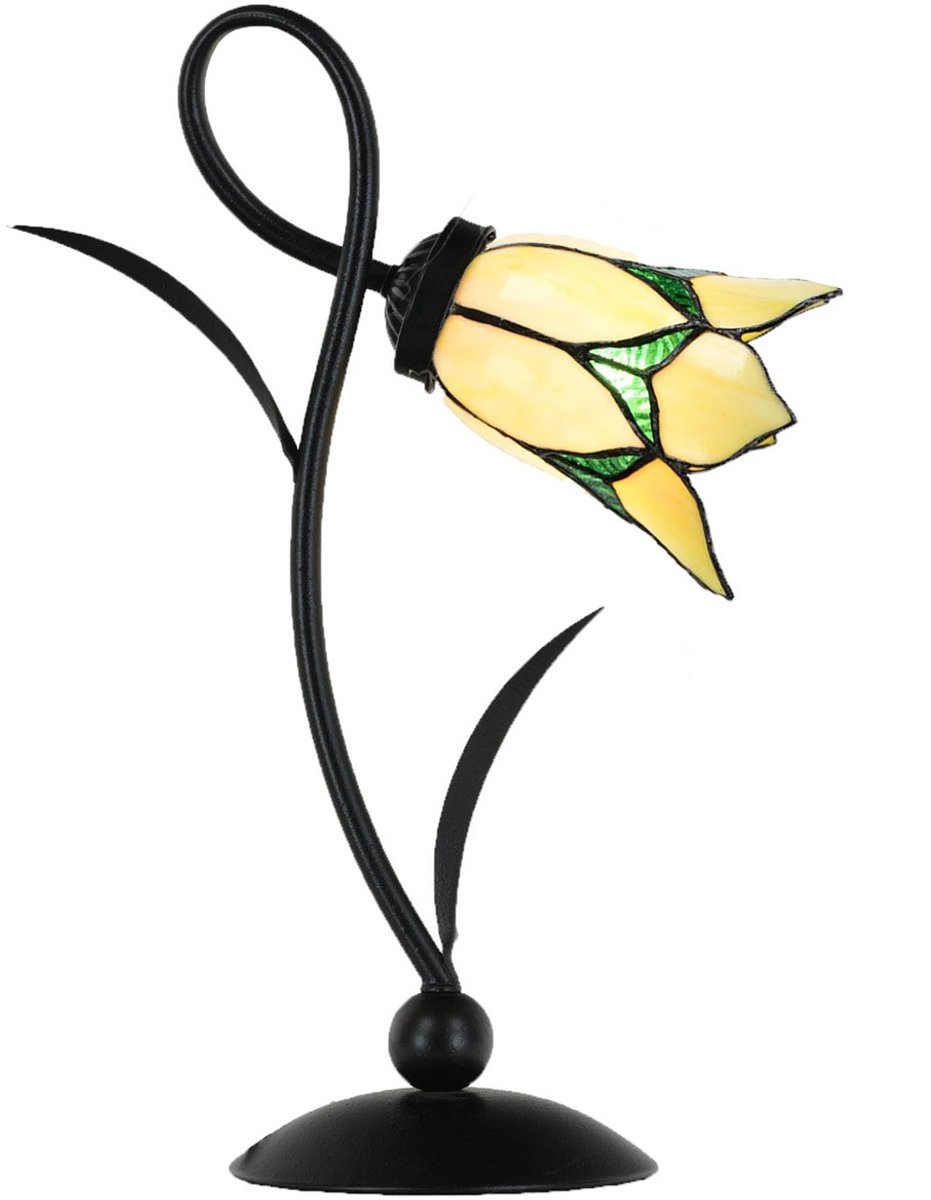 Tiffany Tafellamp Lovely Flower Yellow Romantic - Art Deco Trade