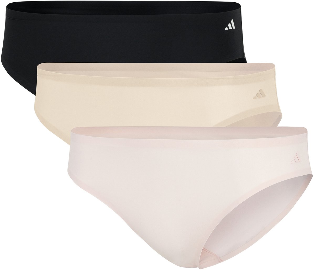 adidas Sportswear 3PK BIKINI - Sport Active Light Flex-Packaged Panties – Damen Onderbroek - zwart, beige, lichtroze