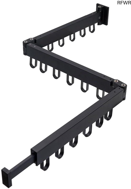 Eifelblick Wasrek, wasrek voor wandmontage, 100 cm, inklapbaar, voor binnen en ruimtebesparend, compact en modern design, zwart