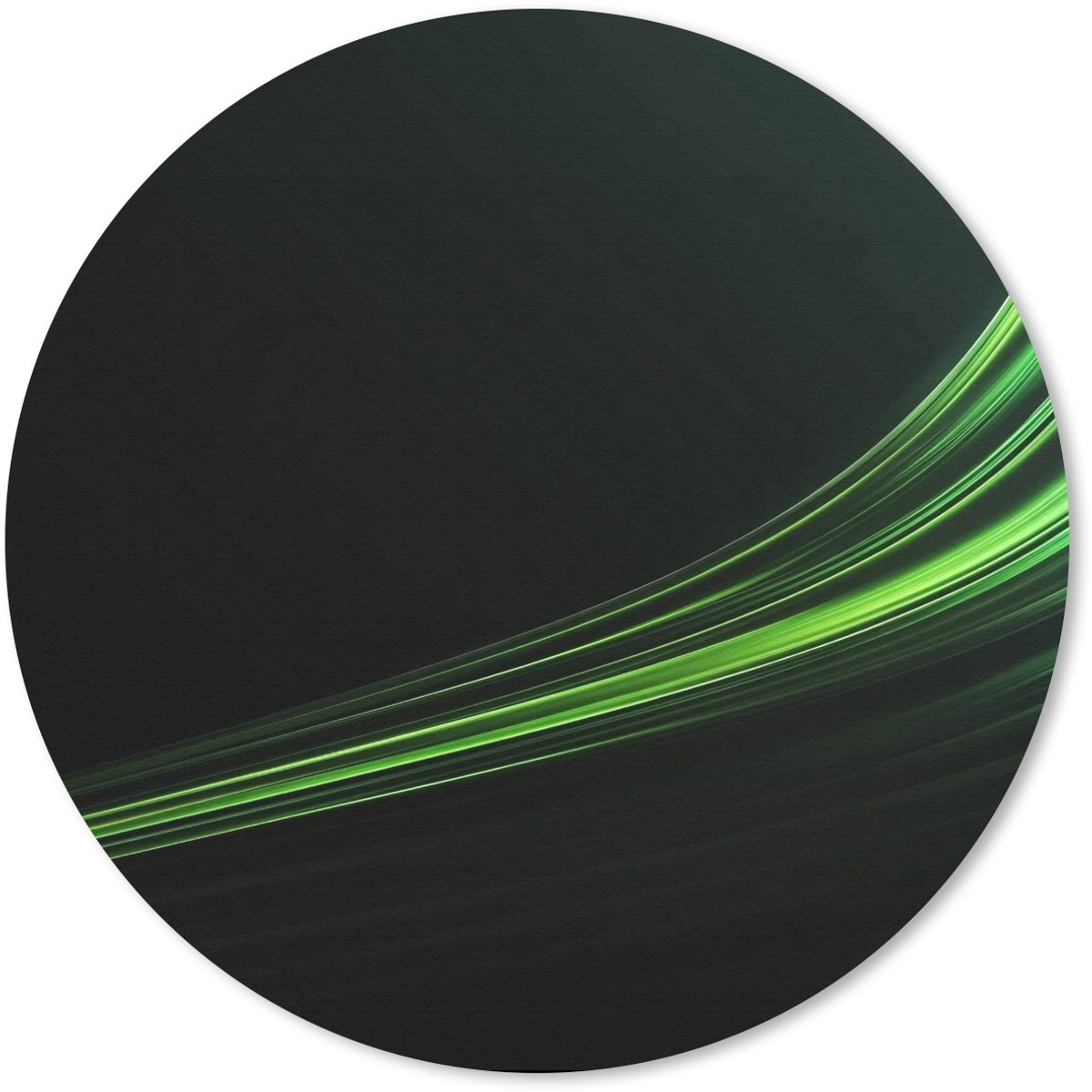 Muismat rond 50x50 cm - Mousepad Gaming - Lijnen - Boog - Groen - Ronde muismatten
