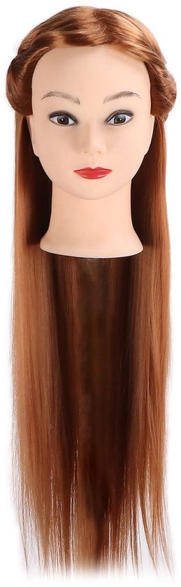 Decopatent® Make-up Pop Kaphoofd - Speelgoed Kappop - Opmaakpop met makeup en haar accessoires voor Kinderen - Stylinghoofd - Blond Haar - Schminkpop met Makeup - Kaphoofd voor Meisjes - Merkloos