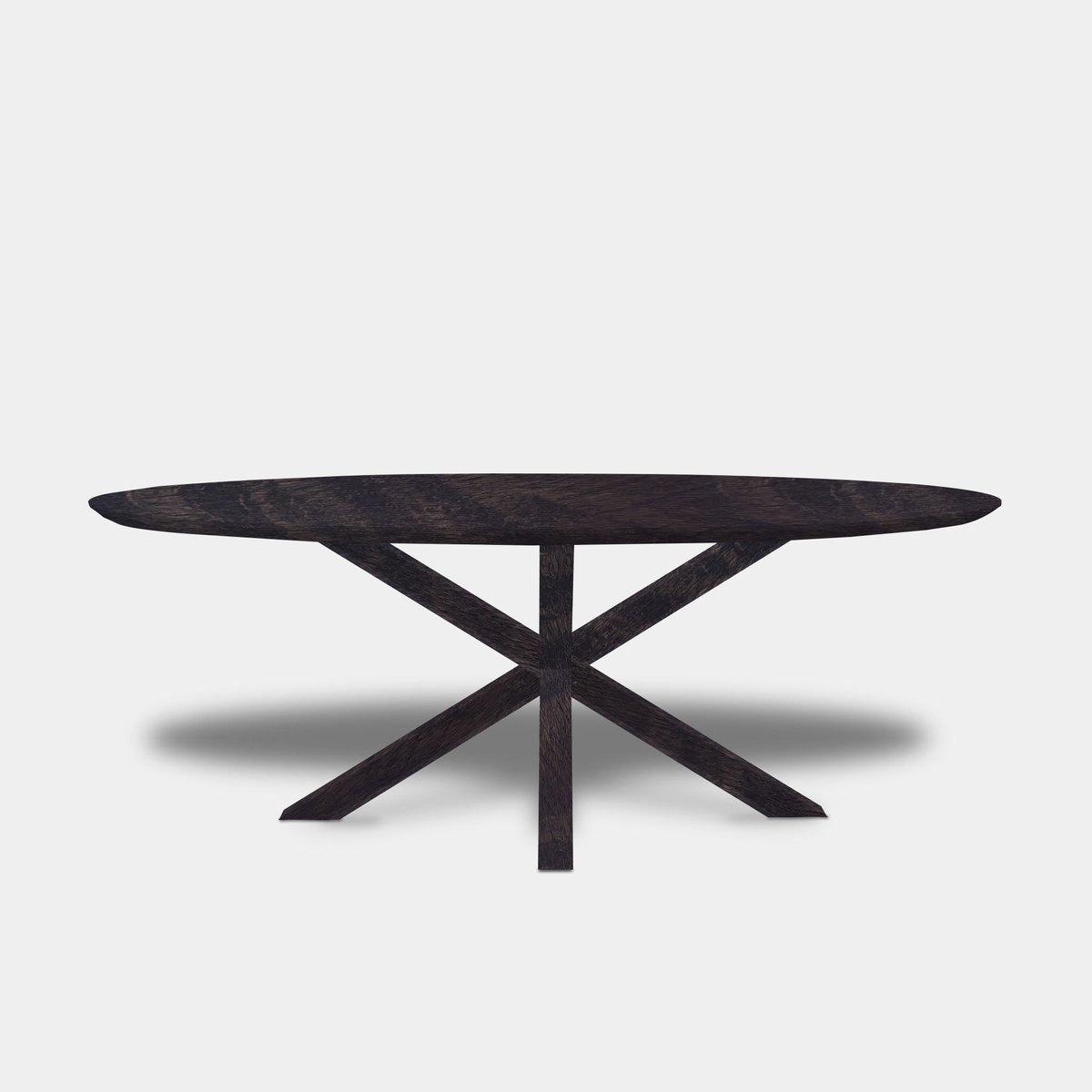 Tafel Ovaal Eikenhout - Matrix Hout - Dark Grey