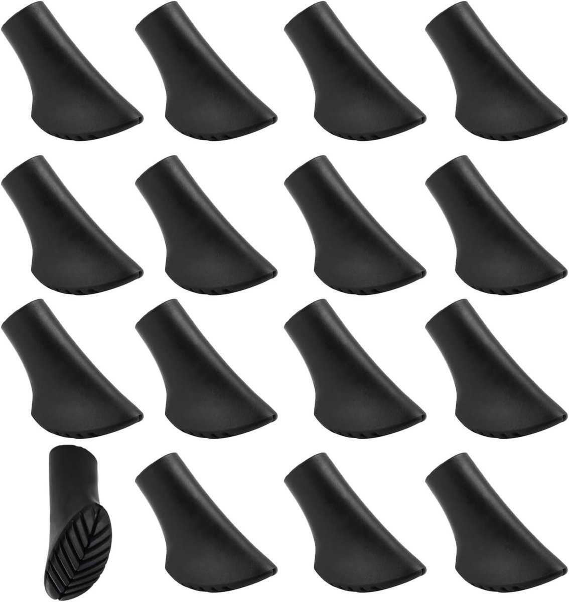 Pack van 16 Nordic Walking stokken Rubber Buffer voor wandelstokken Nordic Walking Kussen Staaf Bescherming voor alle standaard wandelstokken Trekkingstokken Rubber Buffers Asfalt Pads (11 mm)