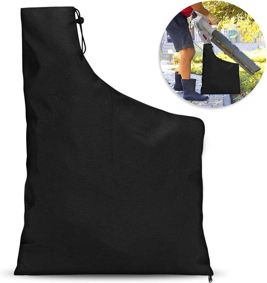 2 Sacs De Ramassage Pour Souffleur/aspirateur à Feuilles - Tissu Oxford Résistant, Fermeture éclair - Noir