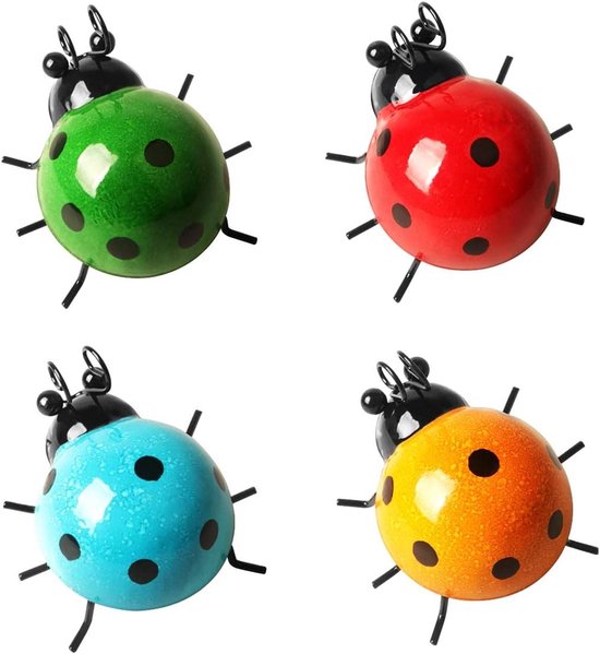Metalen Lieveheersbeestje Decoratieset voor de Tuin