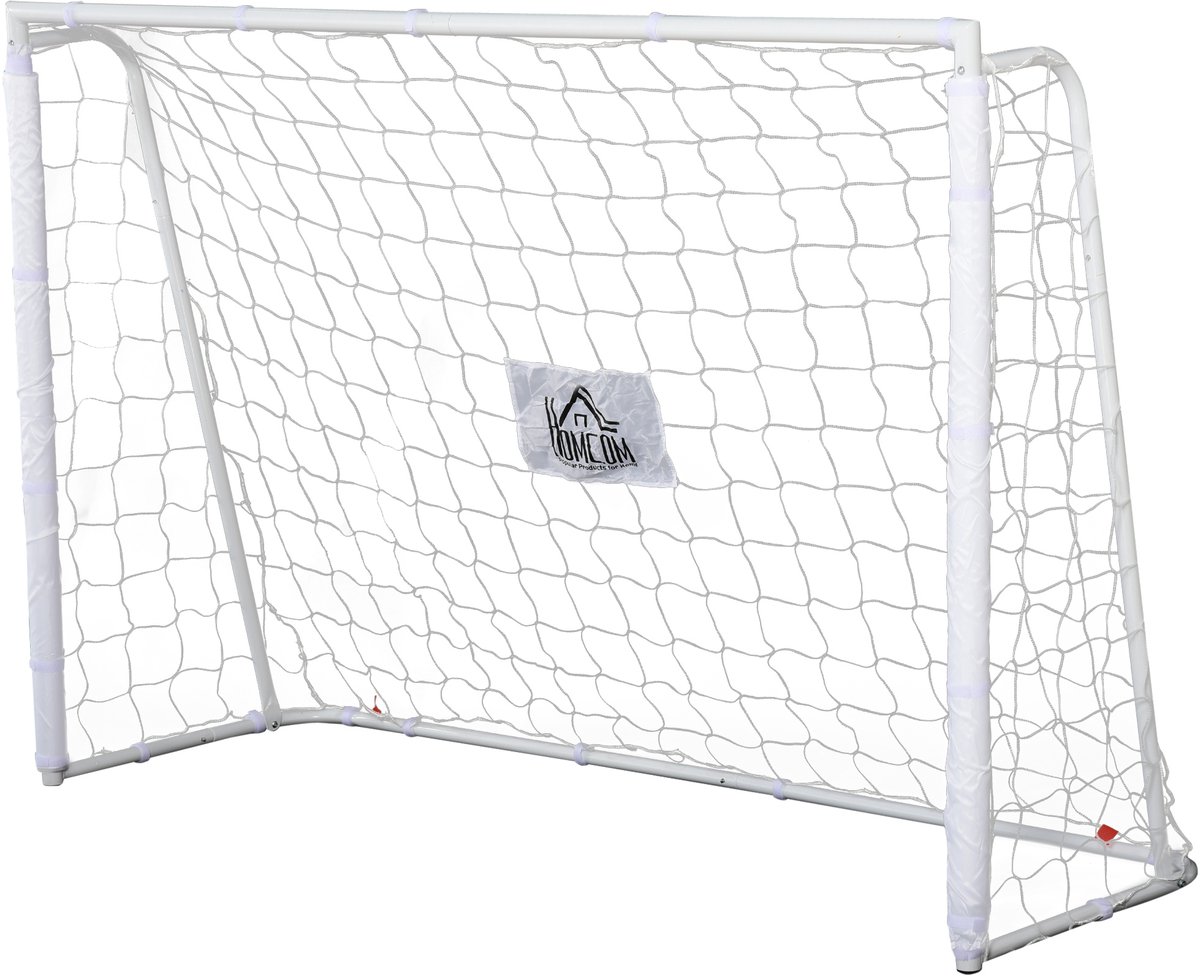 HOMCOM-Voetbaldoel-Metaal-186x62x123cm-Blanc