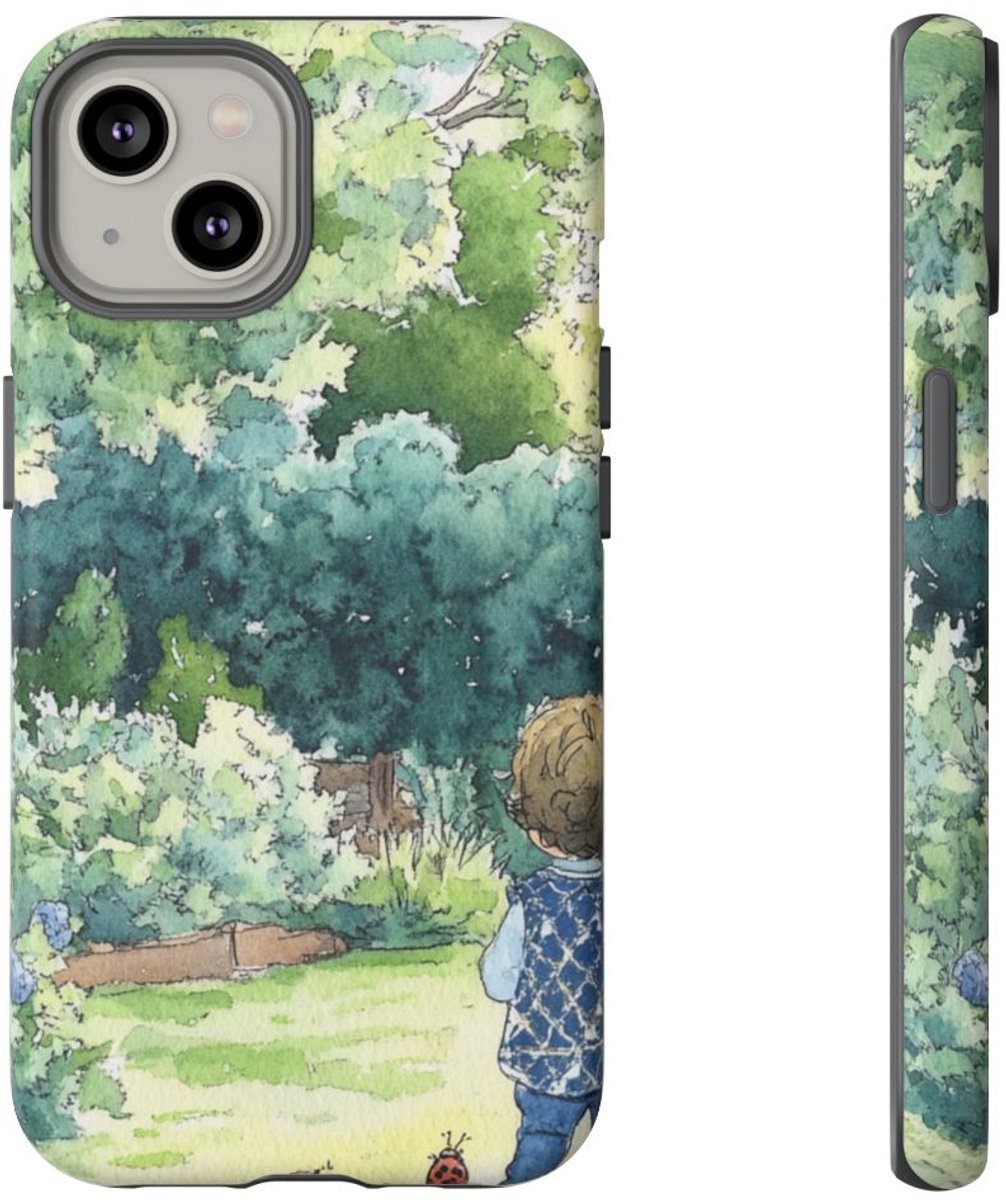 Kind in Tuin Waterverf – Telefoonhoesje Geschikt voor iPhone 14